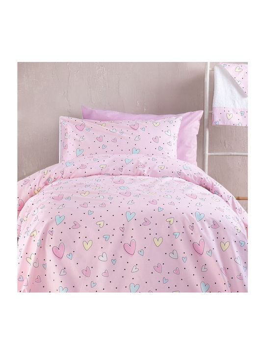 Rythmos Kids Cotton Pillowcase Set 50x70cm Pop Hearts