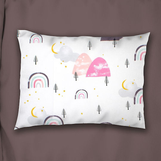 Dimcol Kids Cotton Pillowcase 50x70cm White-pink