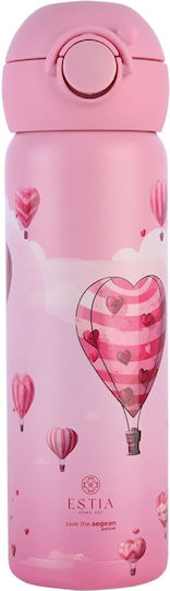 Estia Wonder Bottle Save the Aegean Kids Water Bottle Thermos Stainless Steel with Straw Non Spill Love Ascend 500ml