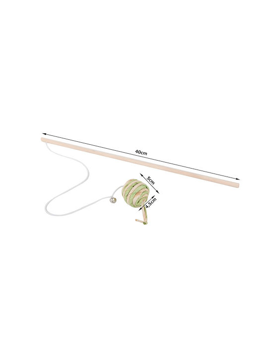 Cat Toy – Rod with Little Ball & Bell – Wooden Handle 05p-19425