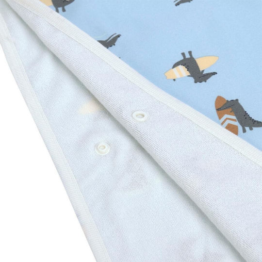 Lassig Kid's Beach Poncho UPF 80 Protection Crocodile Blue 60x60cm