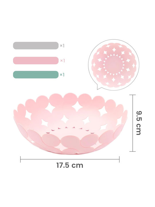 Bugucat Bol de Servire Rotund Plastic Roz cu Diametru 27.5buc 3buc