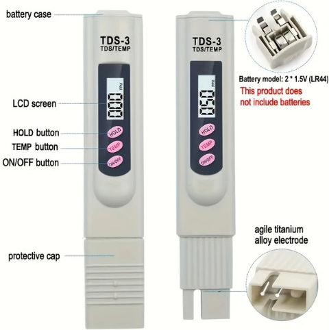 Tds Meter TDS-3 Ψηφιακός Μετρητής Θερμοκρασίας & Αγωγιμότητας