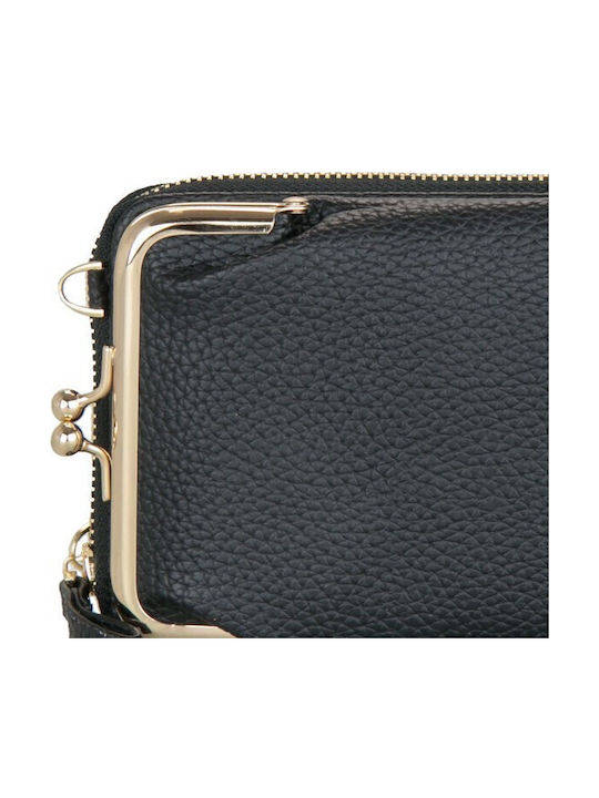 Schwarze Damenbrieftasche mit Reißverschluss