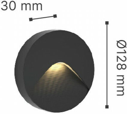 Inlight Horseshoe Wall-Mounted Outdoor Spot Light LED IP65 2W with Warm White Light 12.8x3εκ.