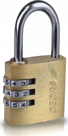 Dedra Bronze Vorhängeschloss Messing Kombination 25mm 1Stück