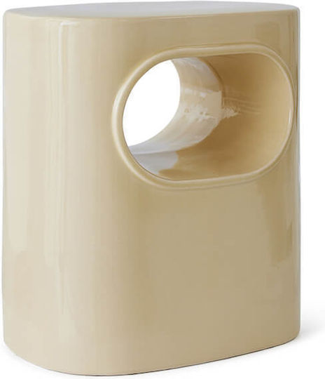Round Side Table Cream L26xW36xH39cm.