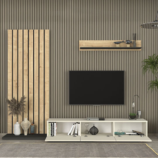 Σύνθετο Σαλονιού Nagini Ivory - Sapphire Oak - Ανθρακί Μ260xΒ39.4xΥ203.6εκ. Σύνθετο Σαλονιού Nagini Ivory - Sapphire Oak - Ανθρακί Μ260xΒ39.4xΥ203.6εκ.