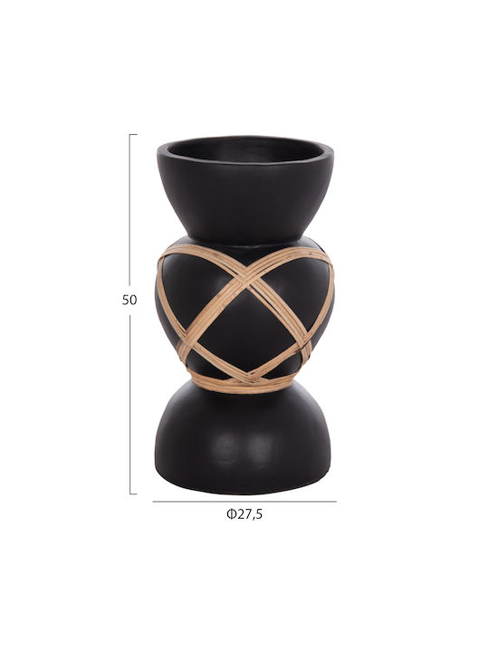 HomeMarkt Decorative Vase Maynard Black 27.5x27.5x50cm