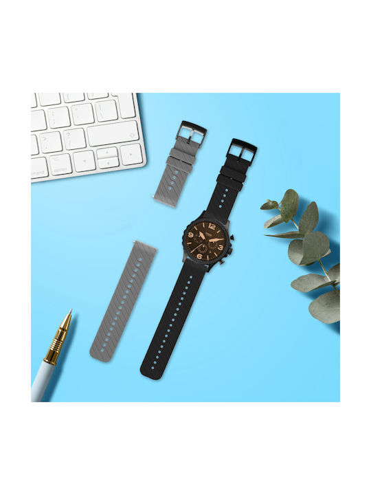 Комплект от 2 Каишки Kwmobile Fossil Q Machine Черен Сив Силикон Kwm0000253o002c