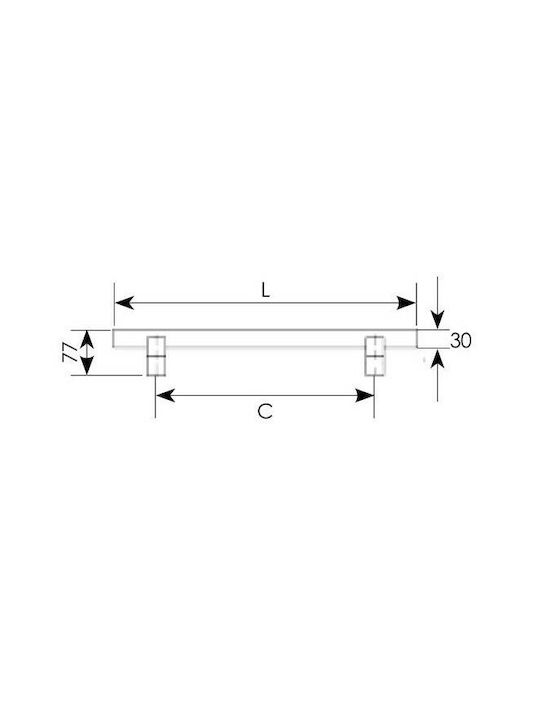 Front Door Handle Zogometal 357 Angled Stainless Steel Chrome Single Total Length 800mm