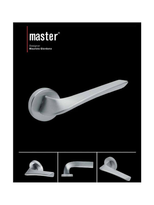 Πόμολο Μεσόπορτας Ροζέτα Manital Master Ζεύγος Μαύρο Ματ