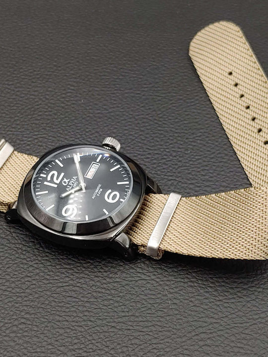 Alpha 1993 Herrenuhr 16.2mm Batterie mit Schwarz Kautschukarmband