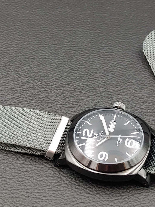 Alpha 1993 Herrenuhr 16.2mm Batterie mit Schwarz Kautschukarmband