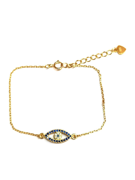Amalfi Accessories Women's Bracelet with design Eye made of Silver Gold Plated