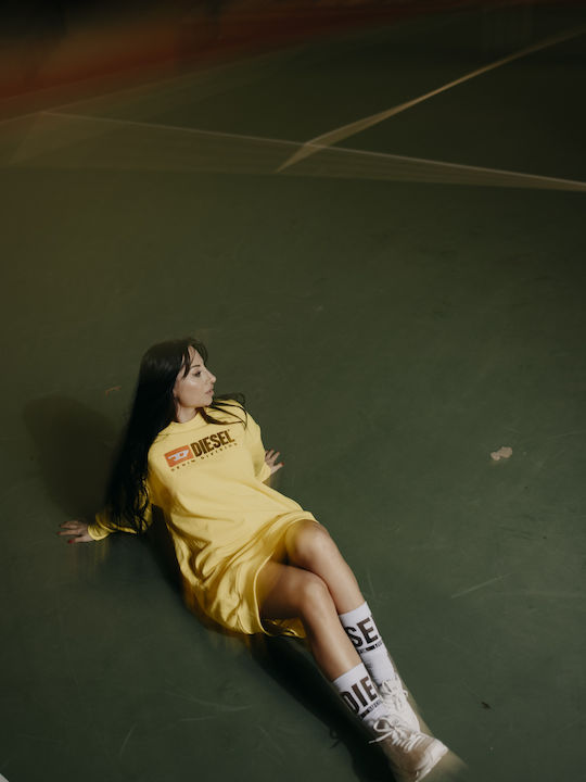 D-Robbie Mini Athletic Dress Long Sleeve Yellow