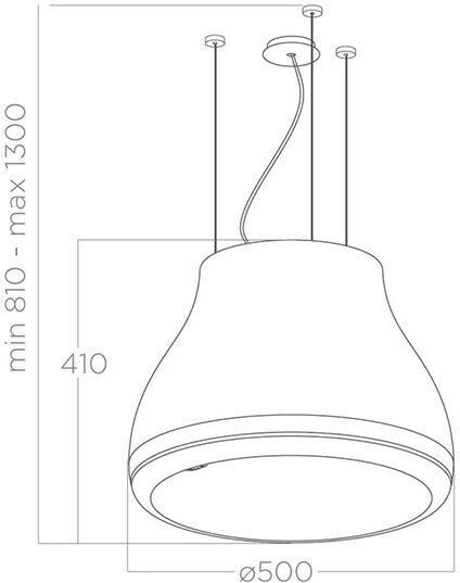 Elica Shining Cast Iron Απορροφητήρας Νησίδα Ανακύκλωσης 50cm Inox
