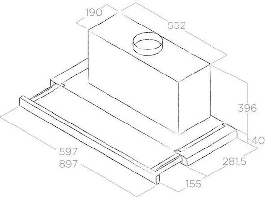 Elica Elite 35 GRIX/A/60 Sliding Vent Hood 60cm Inox