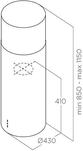 Elica Elica Tube Pro Island Insulă Hotă 43cm Inox