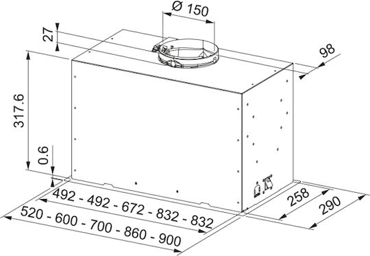 Franke Box Flush FBFE XS 52 Mecanism de Absorbție 52cm Gri