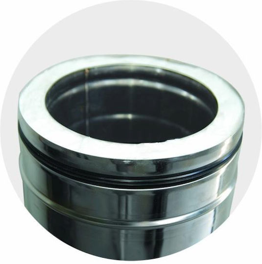 Double Wall Inox Chimney Pipe 1.00 Meter Aisi 304 Ba Diameter 230-300 Airduct Hellas