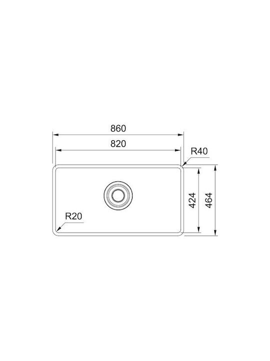Franke Centro 2.0 CNG 610/210-73 Υποκαθήμενος Νεροχύτης Inox Μ86xΠ46.4cm Ασημί