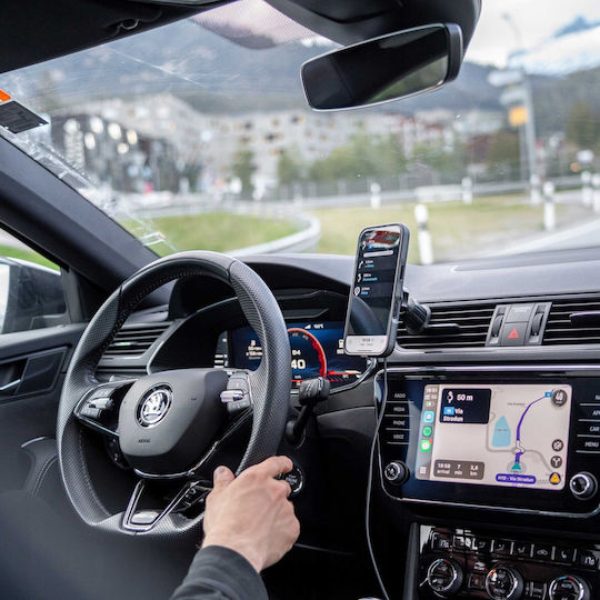 Spacecase Auto Handyhalterung mit Magnet und Kabelloses Laden MagSafe Schwarz