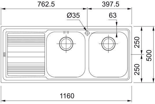 Franke Logica Line LLL 621-116 Ένθετος Αριστερός Inox Σαγρέ Μ116xΠ50cm Ασημί Franke Logica Line LLL 621-116 Ένθετος Αριστερός Inox Σαγρέ Μ116xΠ50cm Ασημί