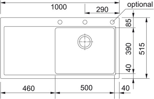 Franke Mythos Mtg 611-100 Ένθετος Συνθετικός 100x51.5cm Franke Mythos Mtg 611-100 Ένθετος Συνθετικός 100x51.5cm