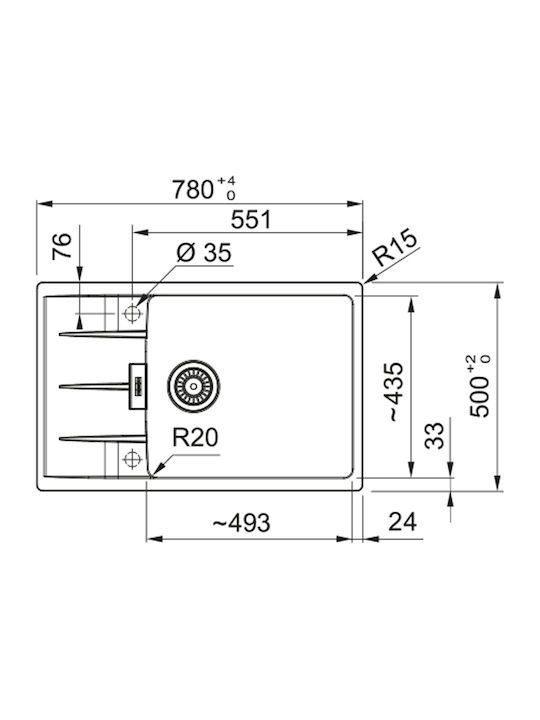 Franke Centro Cng 611-78 Xl 3149000448 Drop-In Мивка от Синтетичен Гранит Ш78xД50см Сив