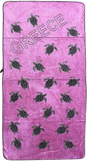Greece Turtle Kids' Beach Towel Purple 4epx91