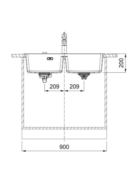 Franke Centro 3149000489 Drop-In Spüle aus Verbundgranulat B39xT40cm Weiß