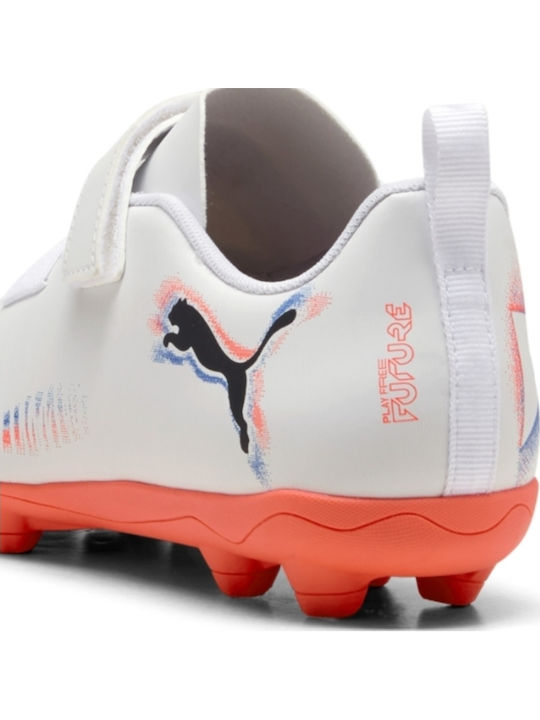 8 Play V FG AG FG/AG Kids Soccer Cleats Molded White