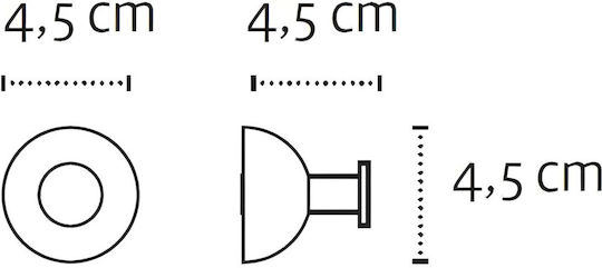 Kapitan Кука За Банята Едно С Винтове 4.5x4.5см Inox Сребрист
