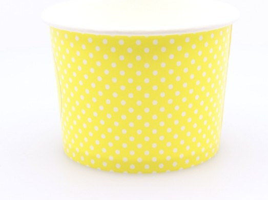 Set Of 50 Yellow Paper Ice Cream Cups With 237ml Capacity