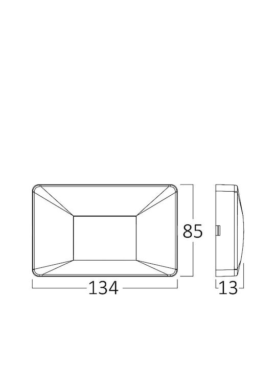 Braytron Επιτοίχια Εξωτερική Πλαφονιέρα LED IP65 3W με Θερμό Λευκό Φως 8.5x13.4x13εκ.