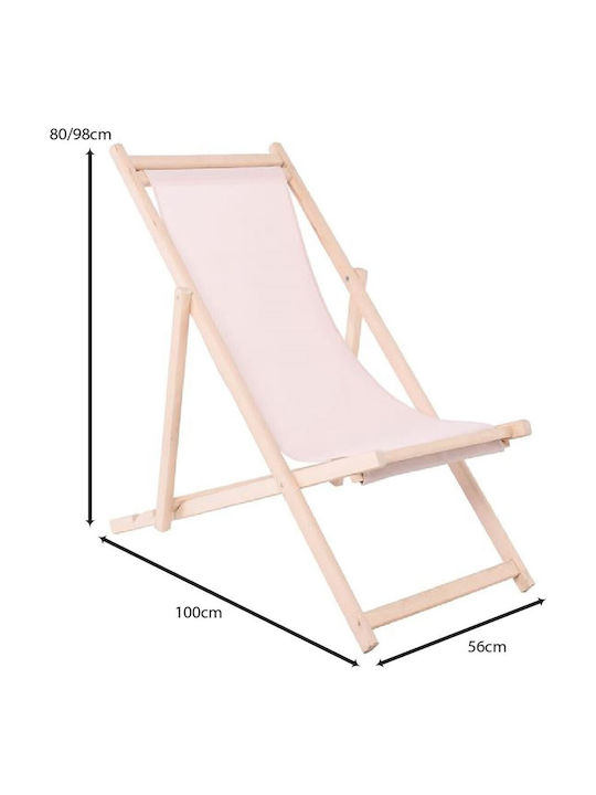 Sezlonguri Lemn Ecru 56x100x80cm