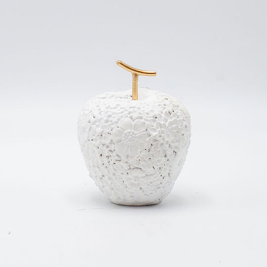 Tischdekoration Apfel Creme-Gold 8,5x8x10,5cm Tischdekoration Apfel Creme-Gold 8,5x8x10,5cm