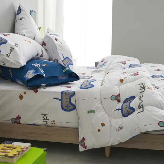 Charalambidis Textiles Παπλωματοθήκη Μονή 160x240 Salonica Λευκό