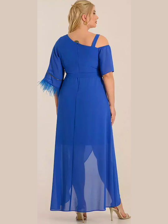 Sommer Maxi Damenkleid für Hochzeit - Taufe Blau