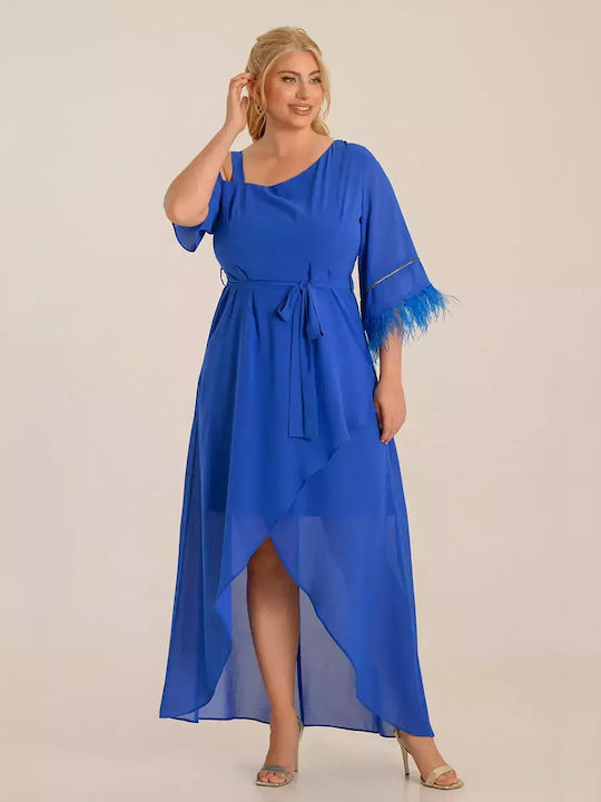 Sommer Maxi Damenkleid für Hochzeit - Taufe Blau