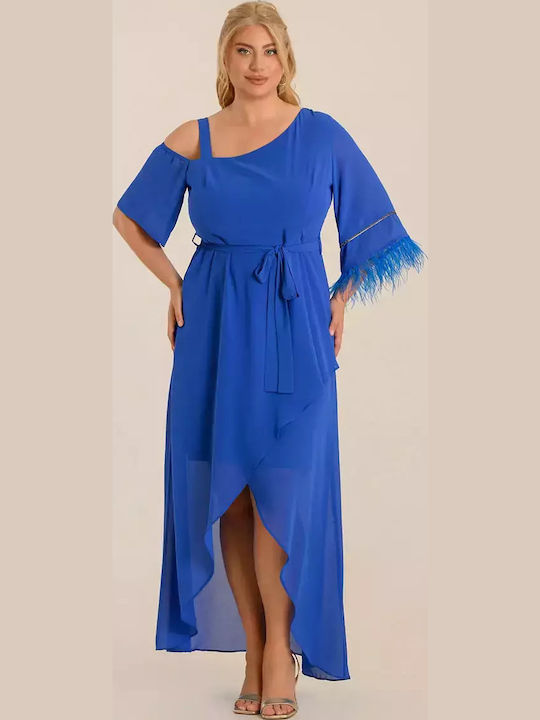 Sommer Maxi Damenkleid für Hochzeit - Taufe Blau