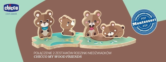Chicco Ζωάκι Bears Set από Ξύλο