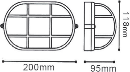 Aca Стенна Външна Костенурка E27 IP45 21x9.5x11.8εκ.