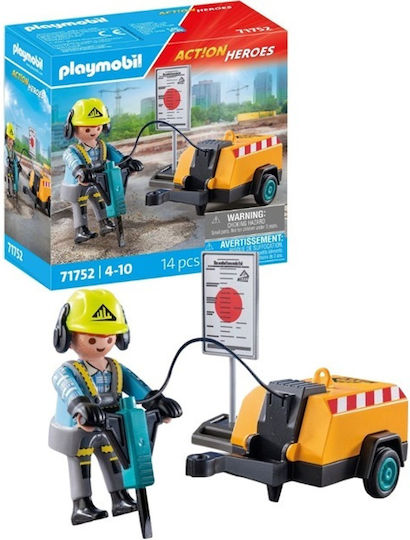 Playmobil Екшън герои Работник с компресор за 4-10 години