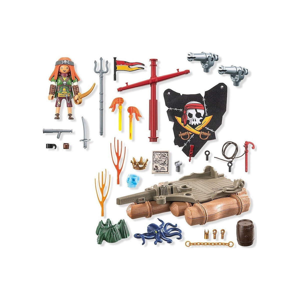 Playmobil Figura Pirata &ndash; Con Mappa, Spada, Banana, Cappello Con Piume &ndash; Et&agrave; 3+