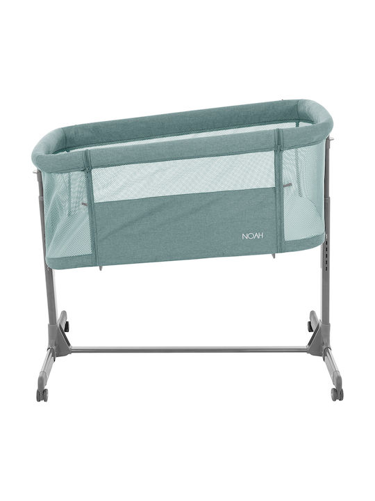 Kikka Boo Cradle Noah with Mattress, Side Opening, and Wheels Green