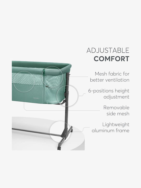 Kikka Boo Cradle Noah with Mattress, Side Opening, and Wheels Green