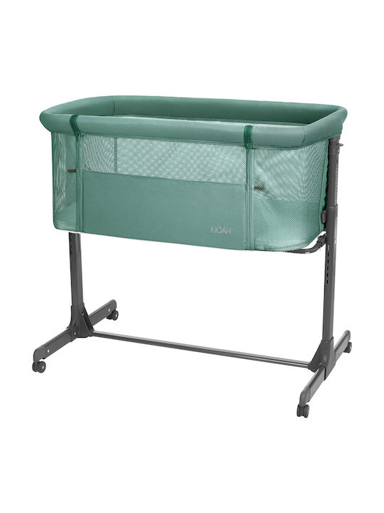Kikka Boo Cradle Noah with Mattress, Side Opening, and Wheels Green