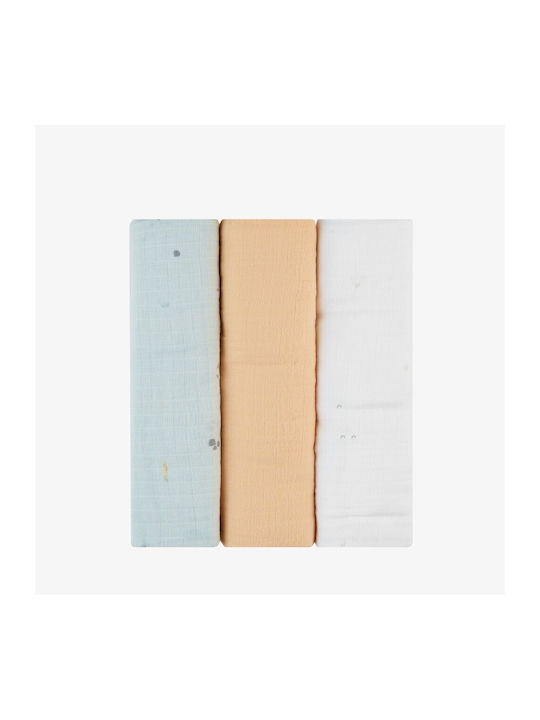 Kikka Boo Sleepy Sheep Muslin Swaddle Wraps Multicolour 75x75cm. 3pcs